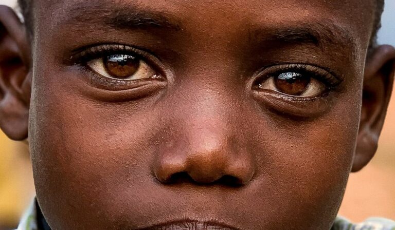 Close up of African boy's face