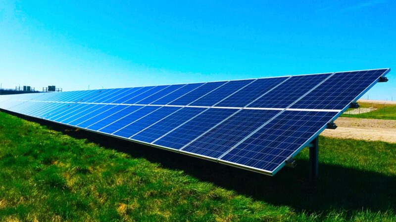 Solar panel on the ground