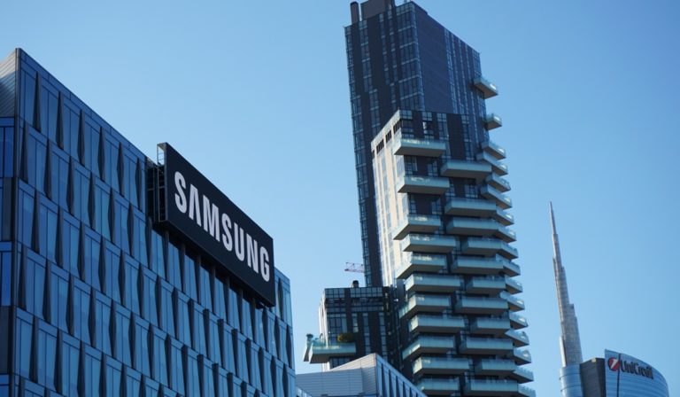 Samsung logo on a building