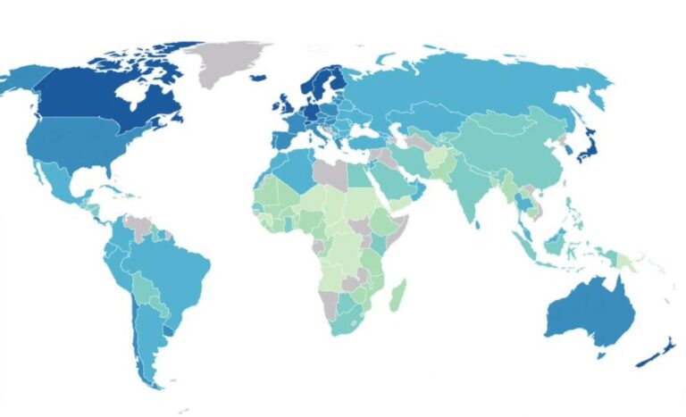 Social Progress Index map