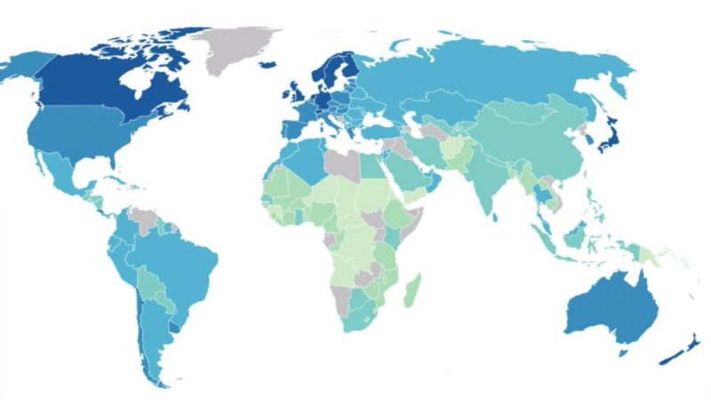 Social Progress Index map