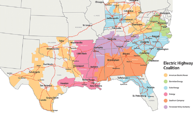 Electric Highway Coalition map