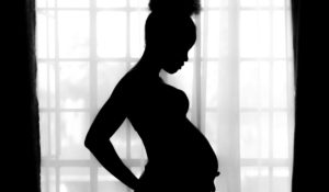 Silhouette of pregnant woman