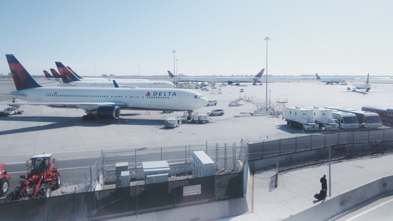 Delta Airlines planes at John F. Kennedy Airport Terminal 4 in New York City