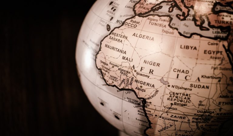 Africa Continent on the globe