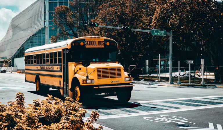 School bus on the road