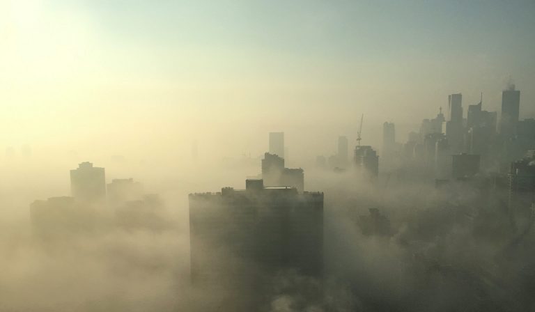 Air pollution over a city