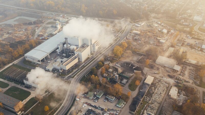 Polluting building from above