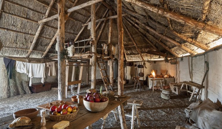 Inside a longhouse