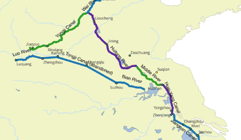 Map of Grand Canal of China