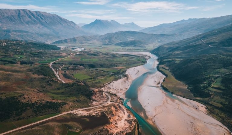 Vjosa River in Albania