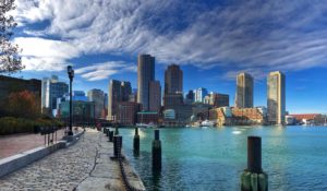 Boston harbor and skyline