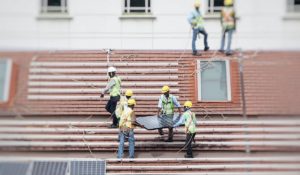 People installing solar panels