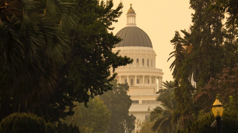 California State Capitol amidst the trees