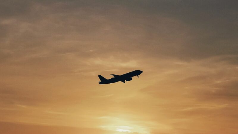 Silhouette of an airplane