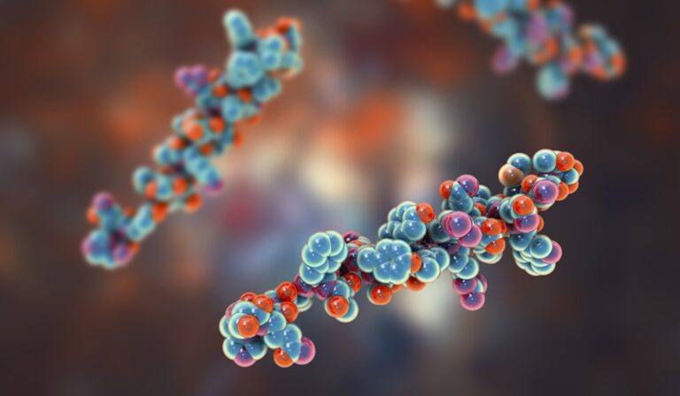 Molecule of the human hormone glucagon