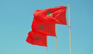 Three Moroccan flags