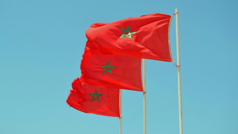 Three Moroccan flags